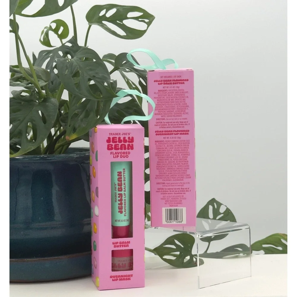 Trader Joe's Jelly Bean Flavored Lip Duo Lip Balm Butter & Lip Mask NIB